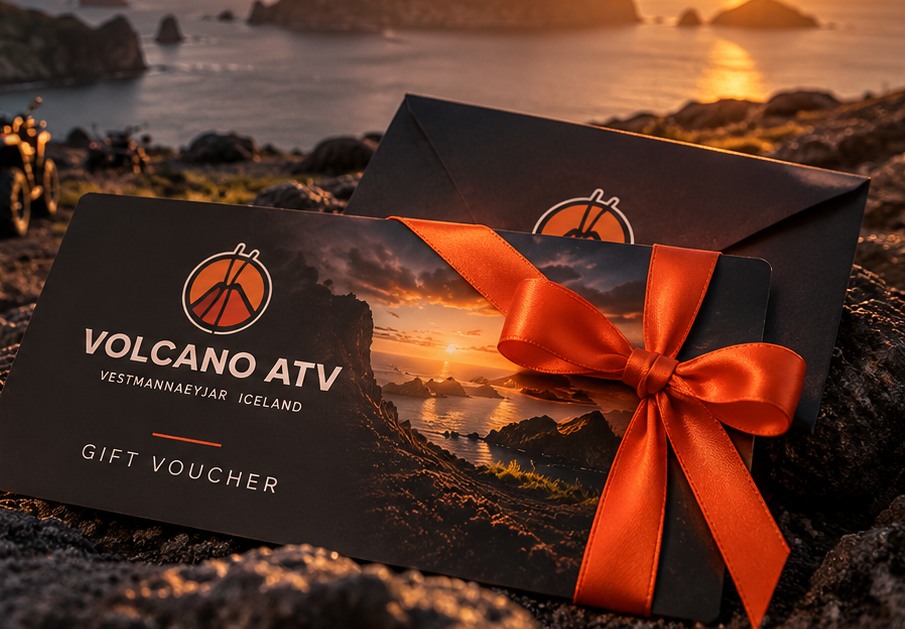Volcano ATV gift voucher with orange ribbon
