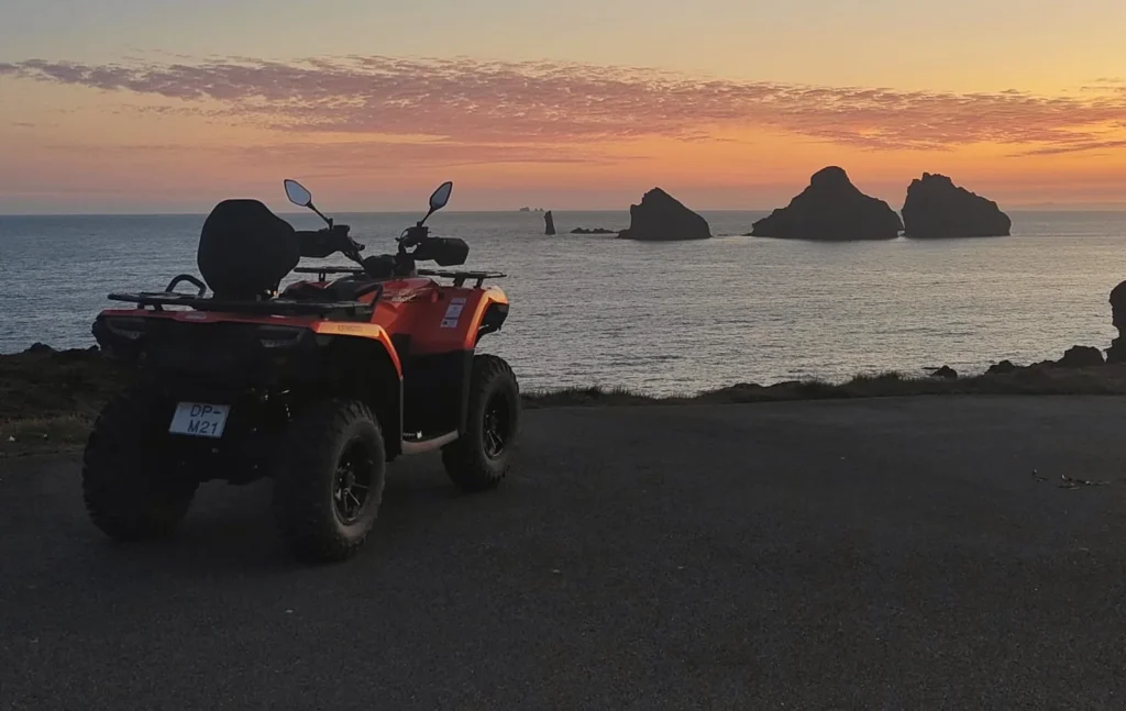 ATV at sunset by the North Atlantic